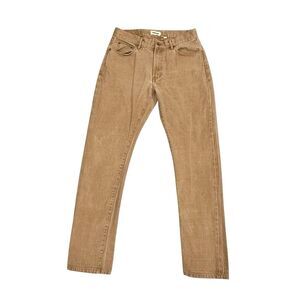Taylor Stitch Selvedge Jeans Mens 33x33 Tan Slim Fit 5-Pocket Straight Leg Denim